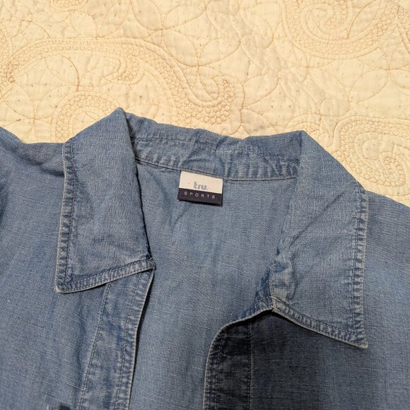Tru Sports Women's Blouse Sz. 46 Blue Chambray - Picture 11 of 15